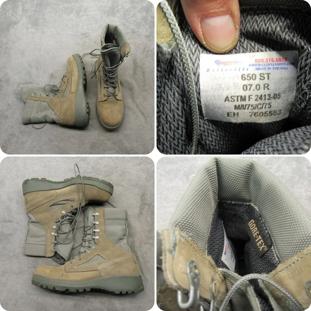 Belleville‎ Mens Boots 7 R Green Goretex Waterproof Steel Toe Military Combat
